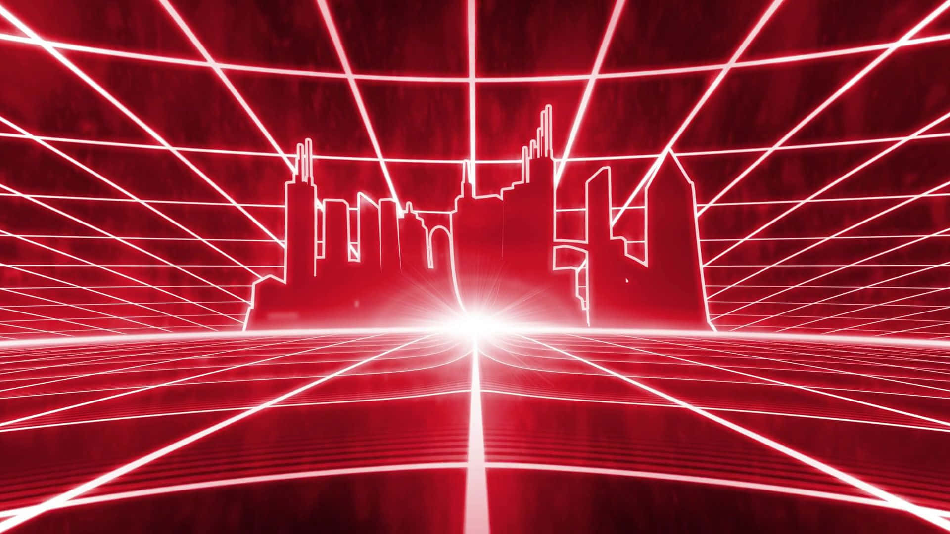 Red Retro 80s Aesthetic Neon Lights Background