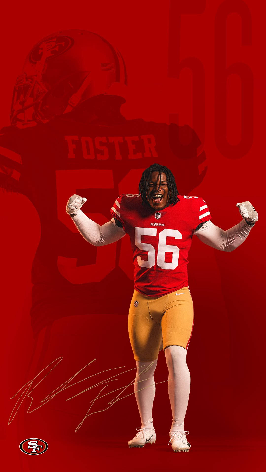 Red Reuben Foster 49ers Iphone Background