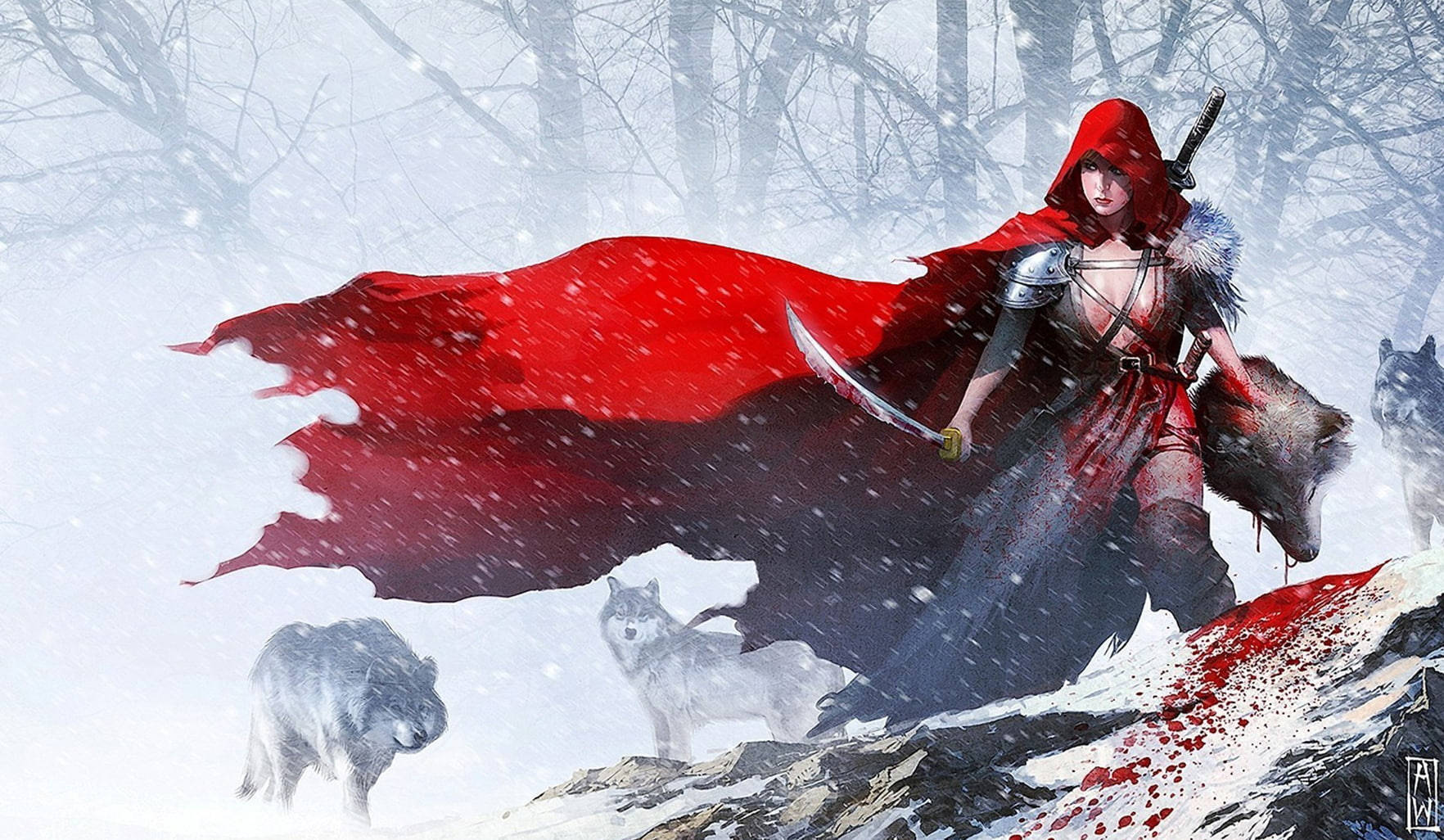 Red Riding Hood Fighting Coolest Desktop Background