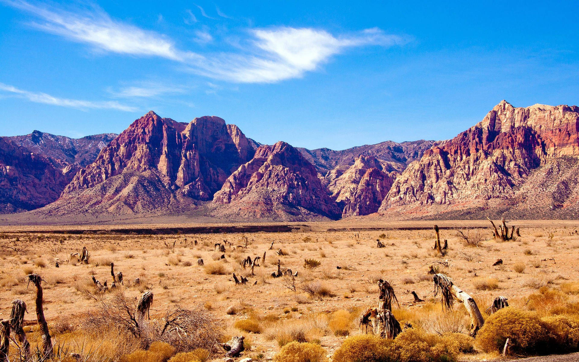 Red Rock Canyon And Scenic Desert Background