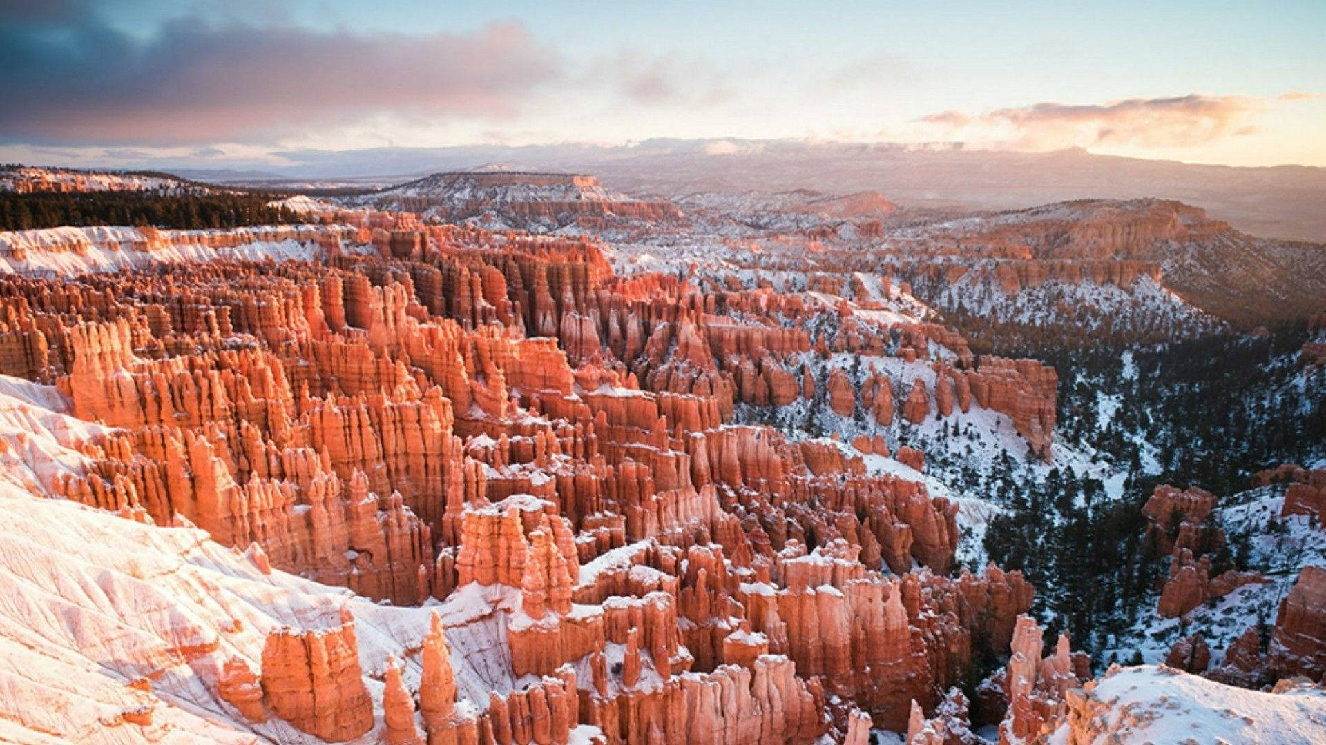 Red Rock Formations At Bryce Canyon Background