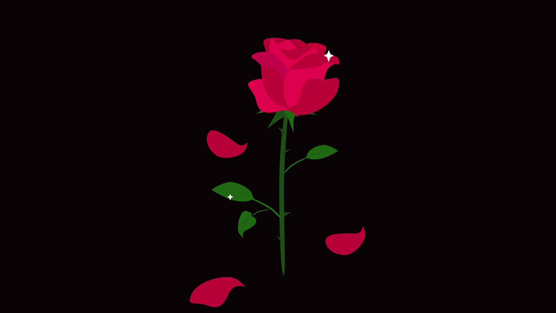 Red Rose Aesthetic Falling Petals Background