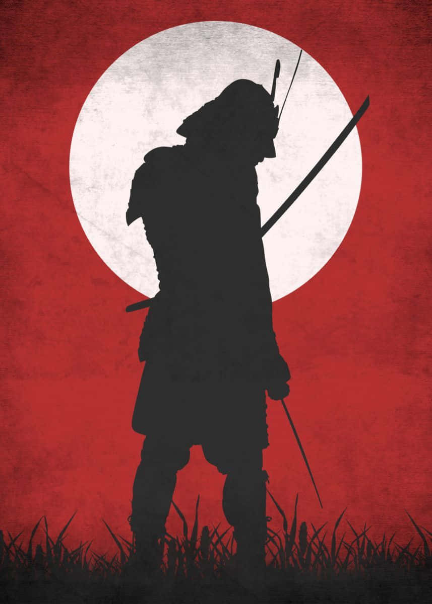 Red Samurai Anime Archer Full Moon