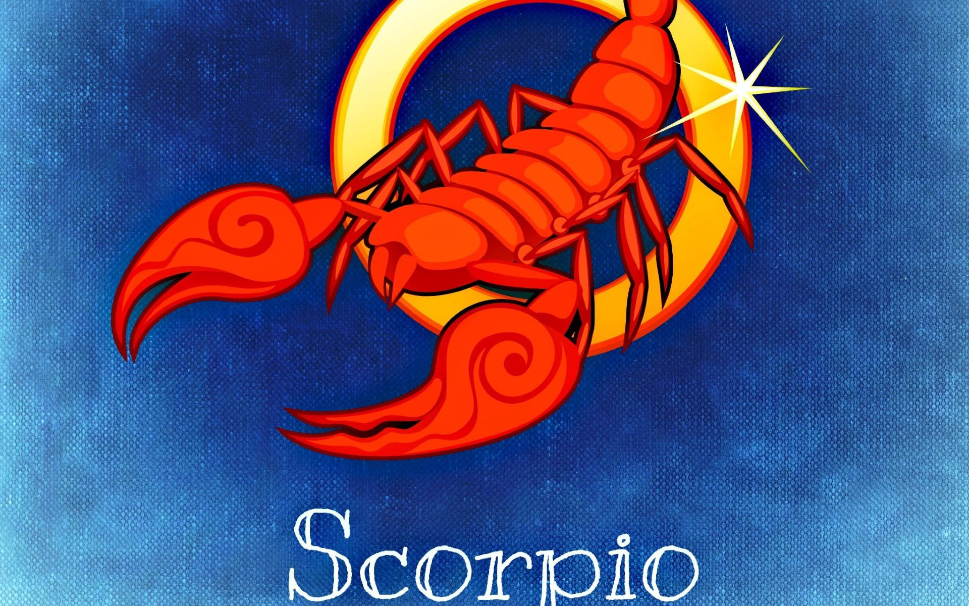 Red Scorpio Blue Background