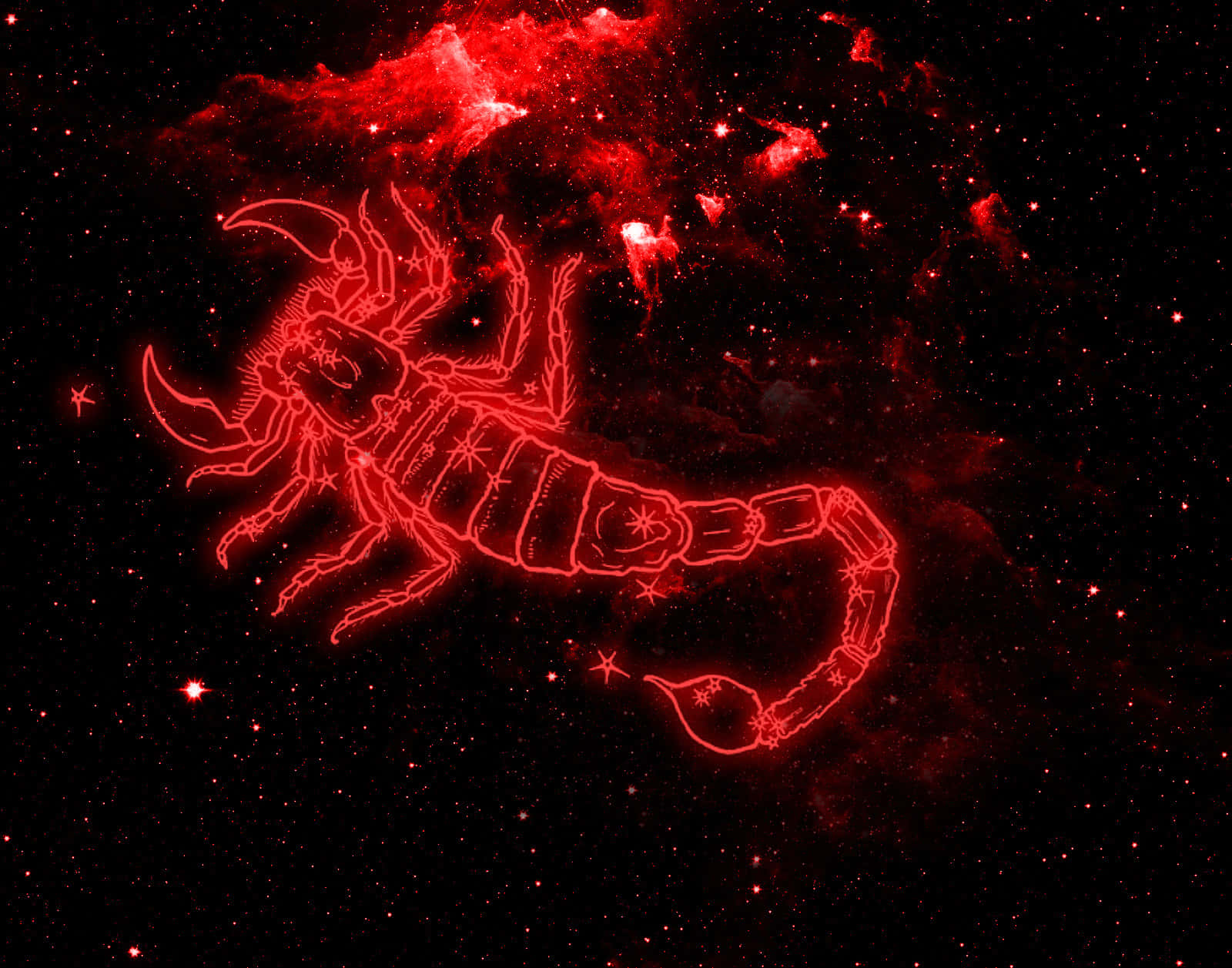 Red Scorpio Zodiac Background