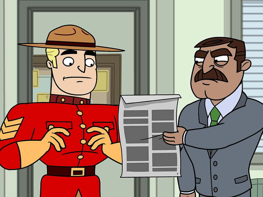 Red Security Guard Fugget About It Background