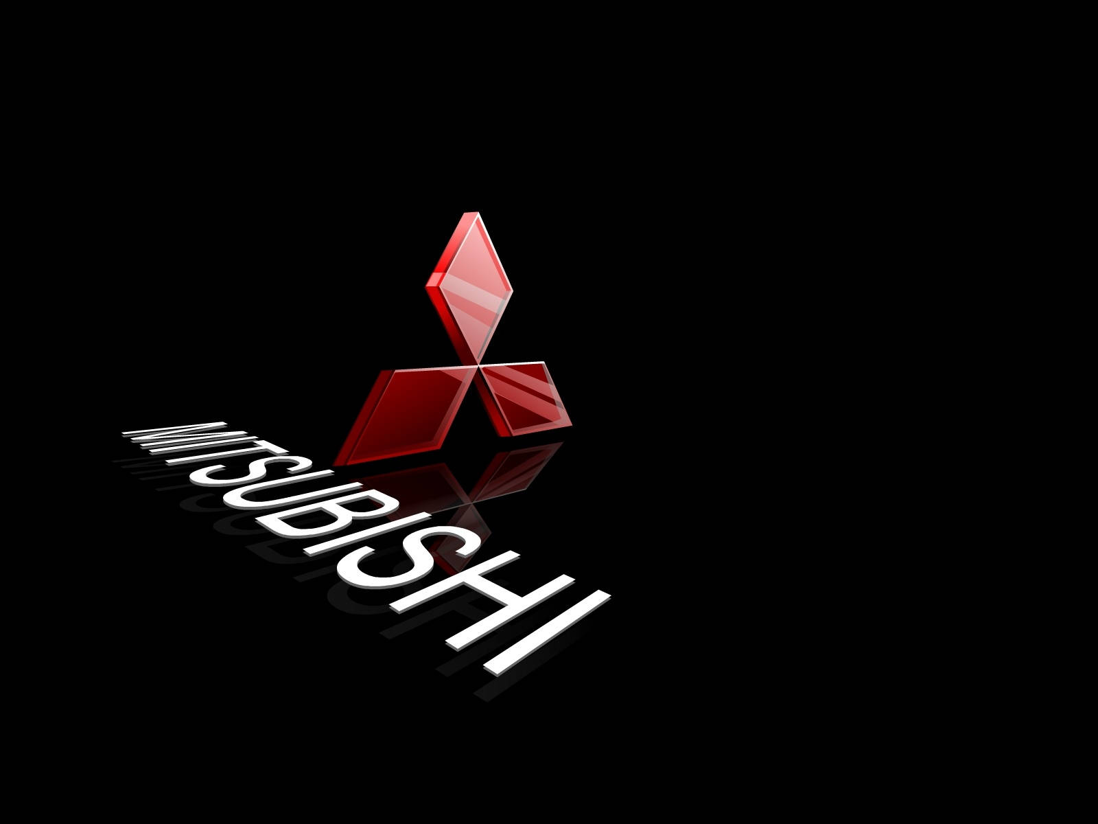 Red Shining Mitsubishi Logo Background
