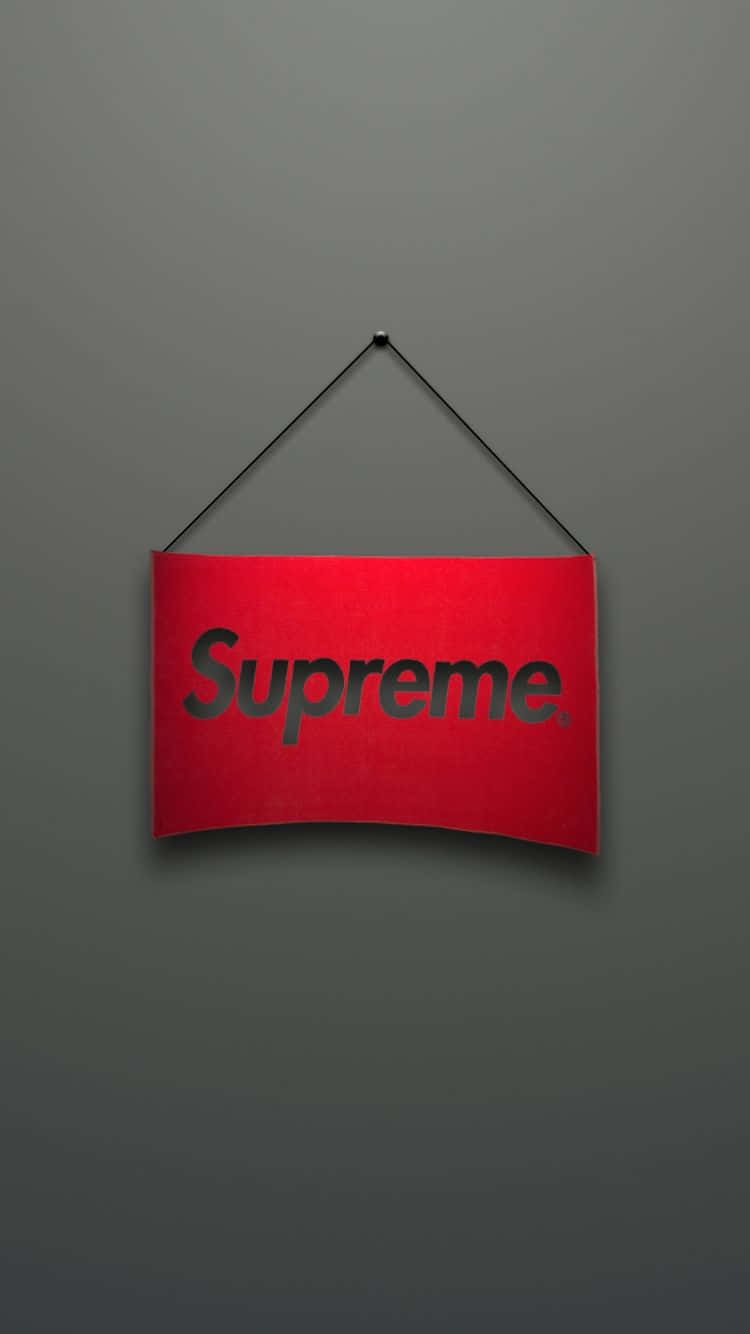 Red Signage Supreme Iphone Background