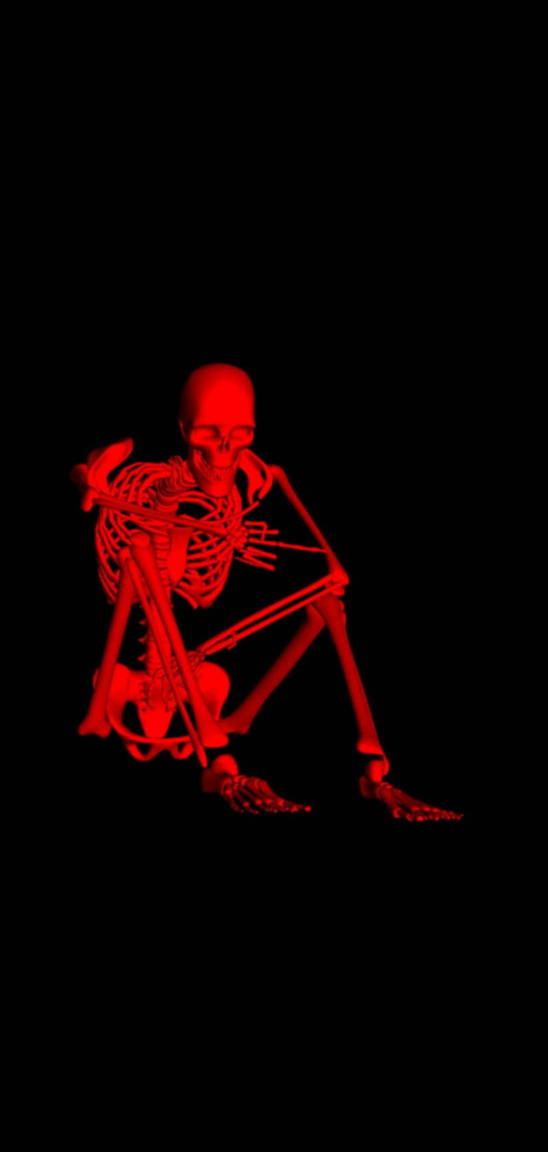 Red Skeleton Black Indie Kid Background