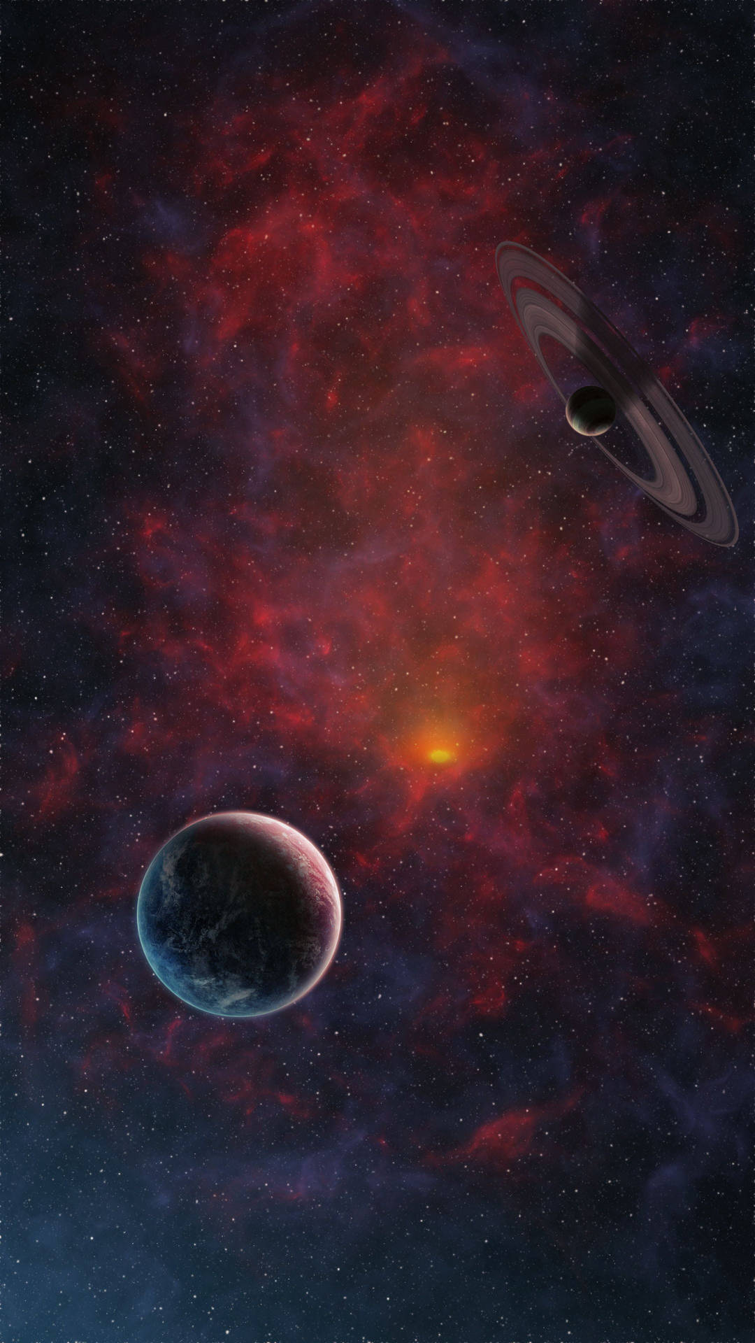 Red Skies In Space 4k Phone Background