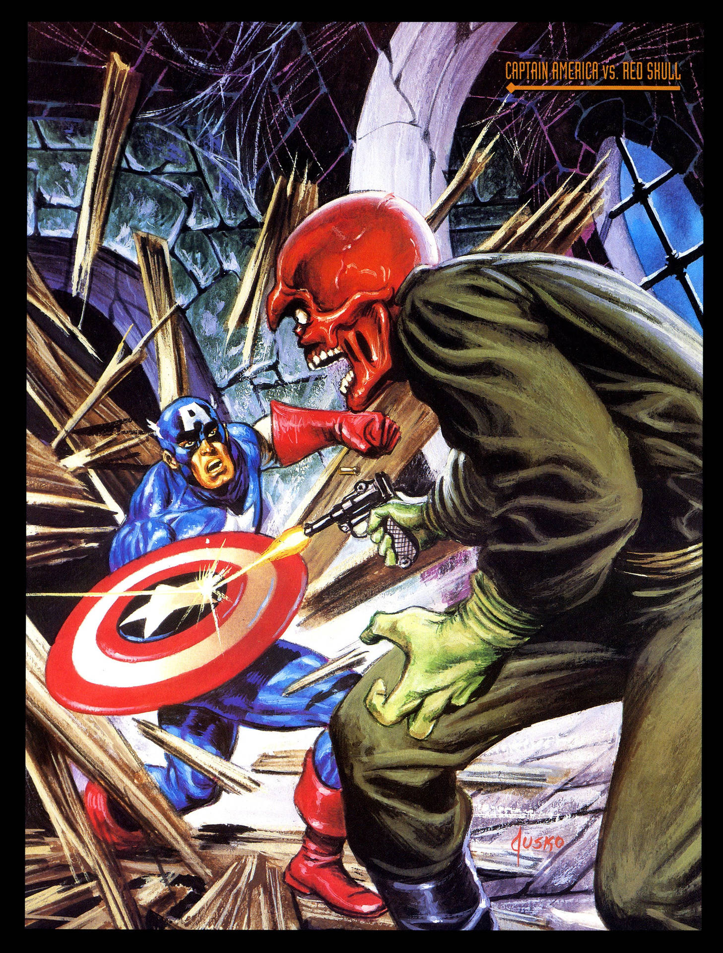 Red Skull And Captain America Fight Background