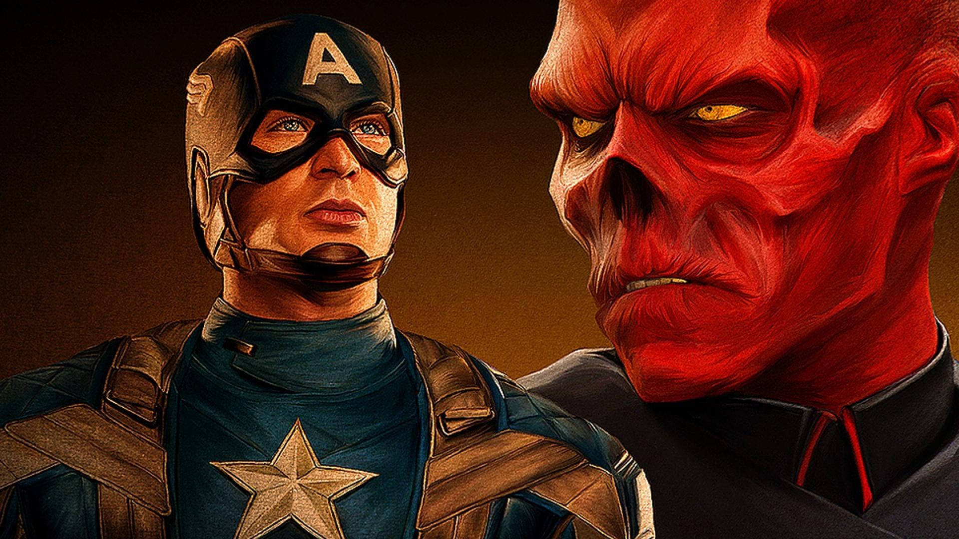 Red Skull And Captain America Background