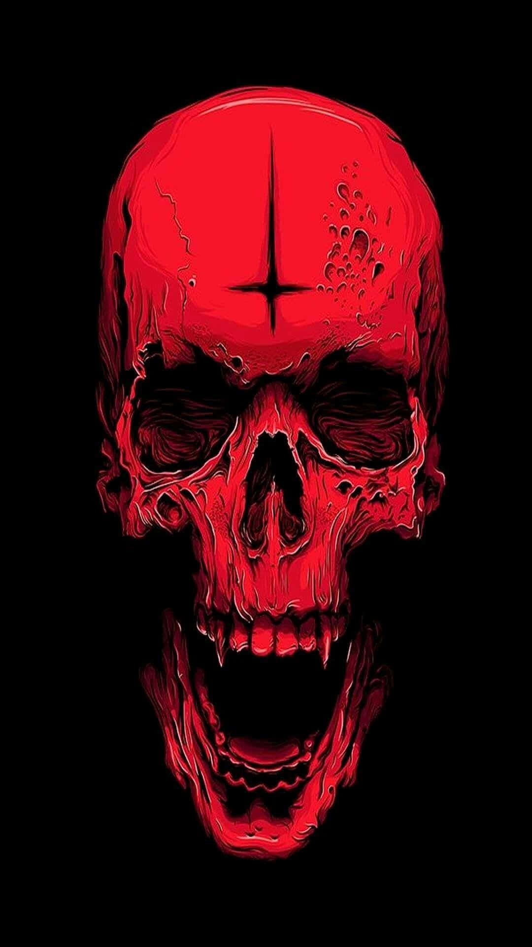 Red Skull Darkness Artwork Background