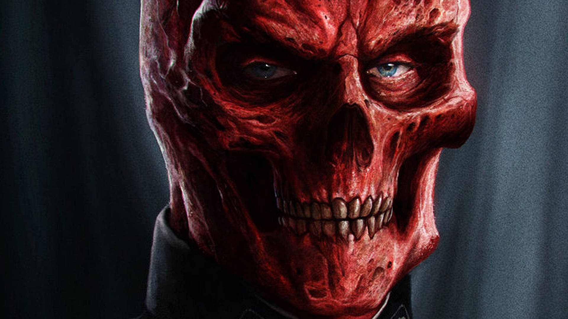 Red Skull Face Background