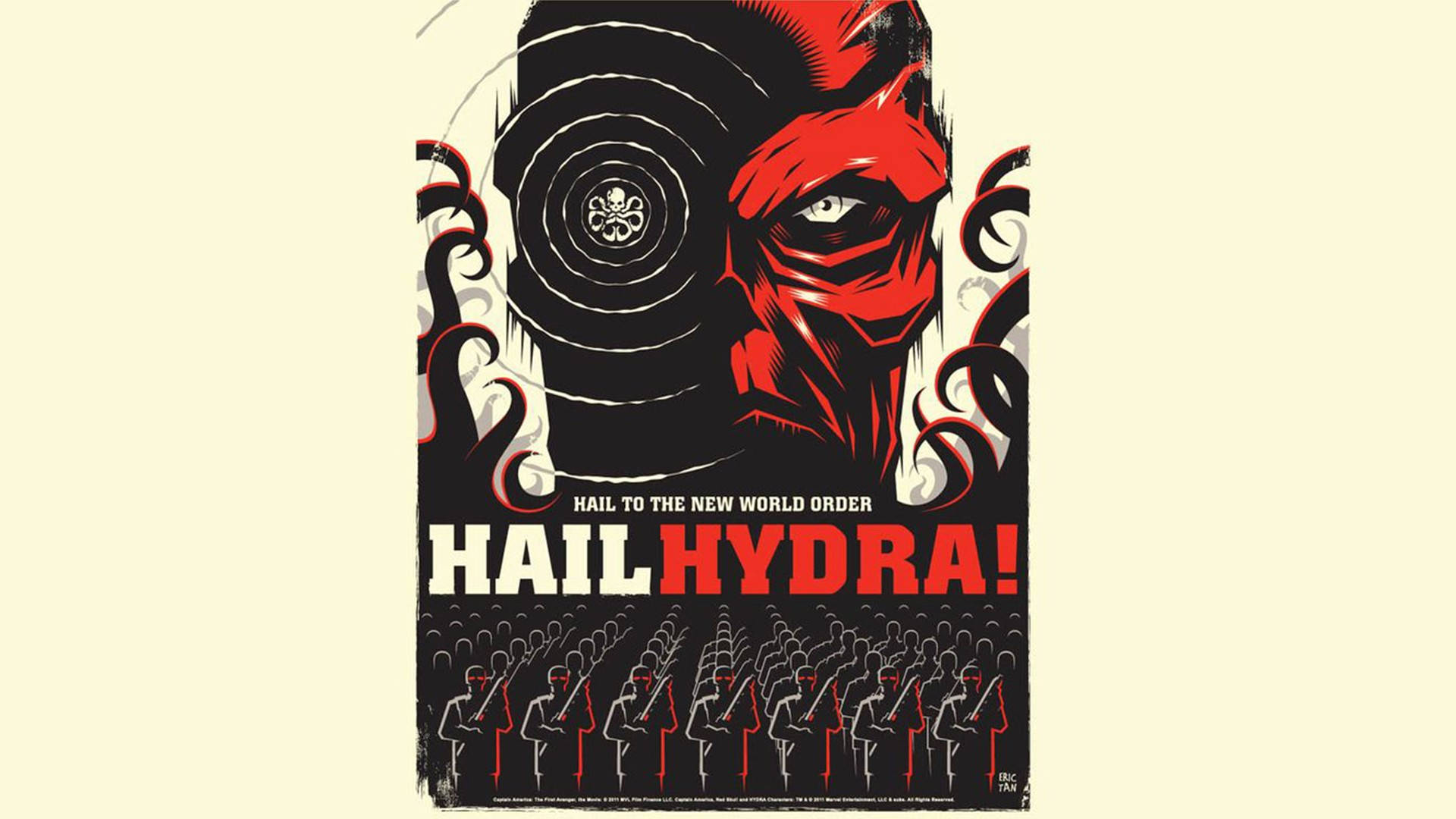 Red Skull Hail Hydra! Poster Background