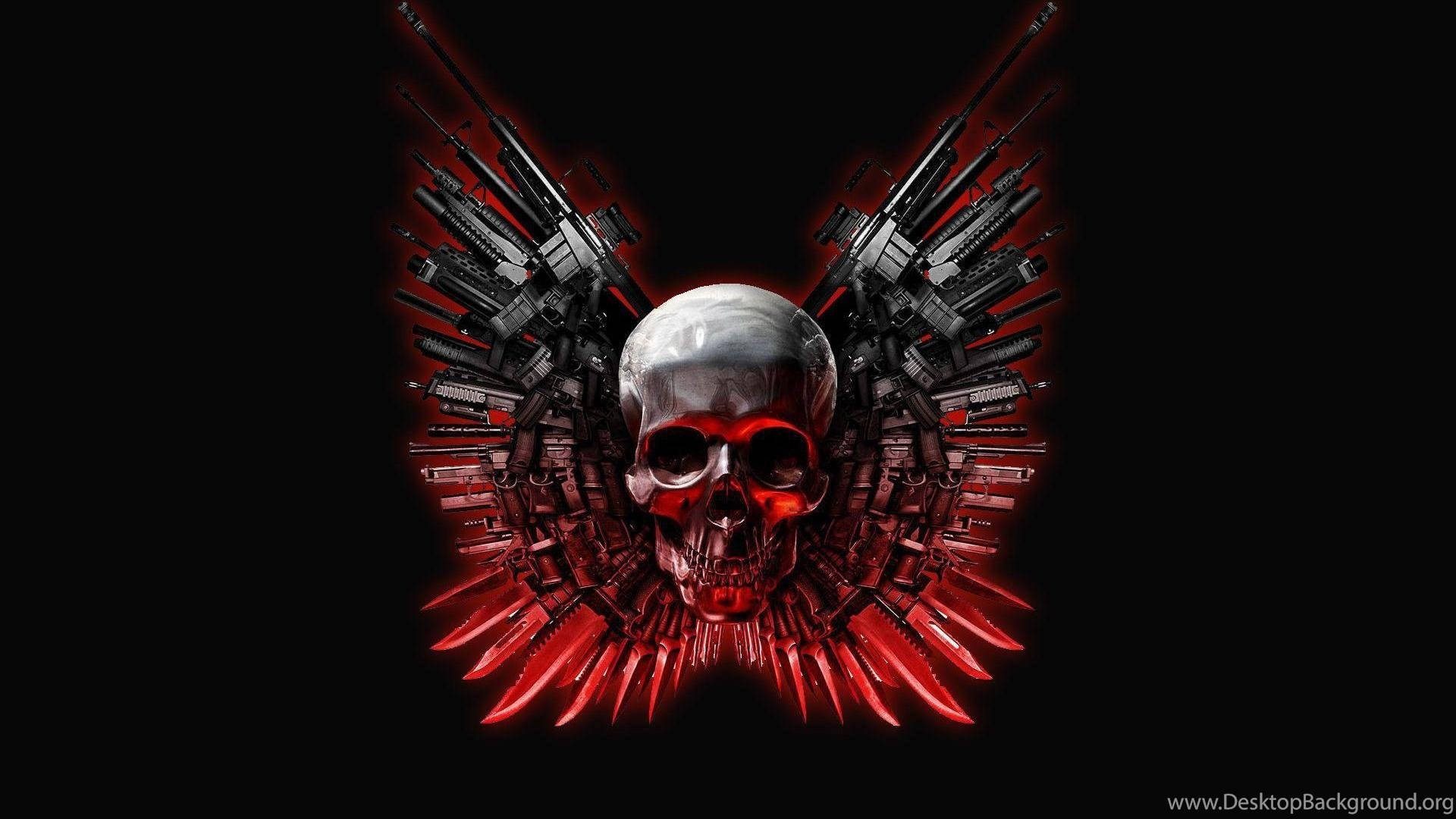 Red Skull Hydra Guns Background
