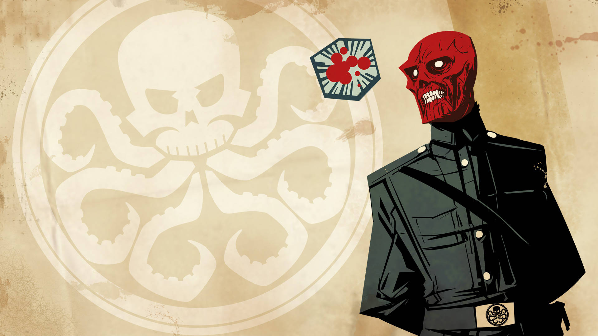 Red Skull Of Hydra Organization Background
