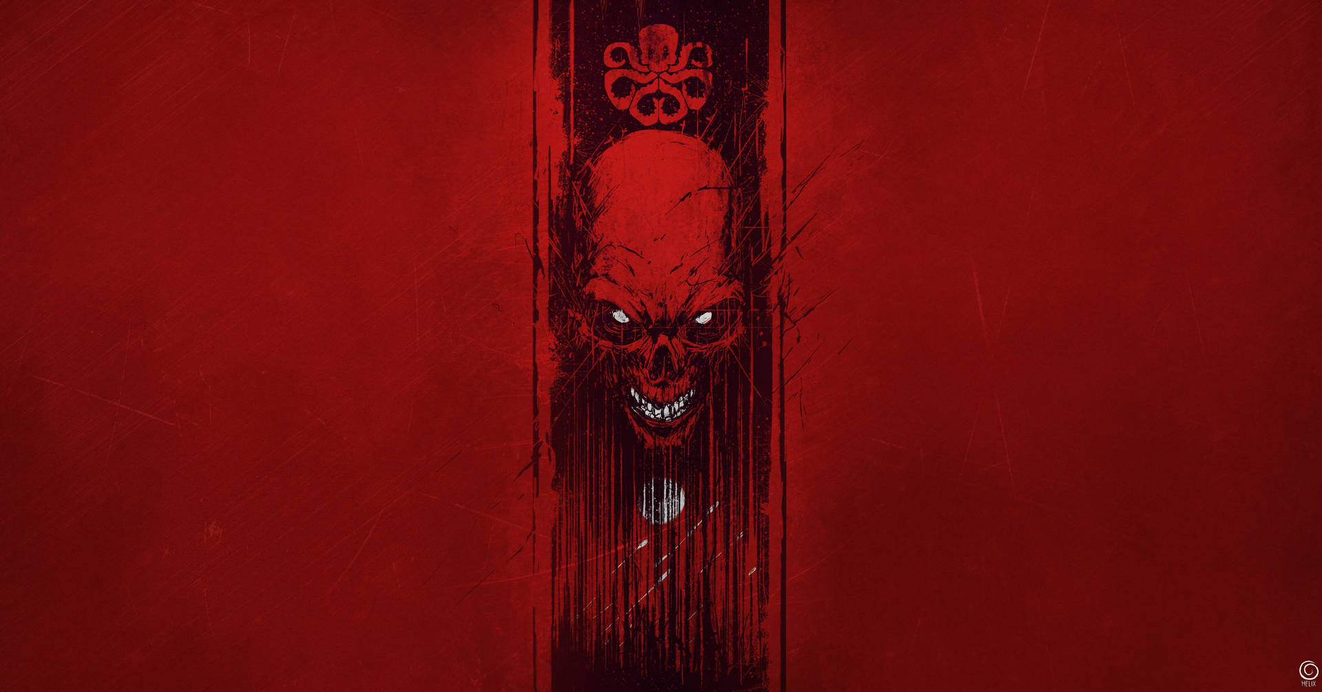 Red Skull Red Art Background