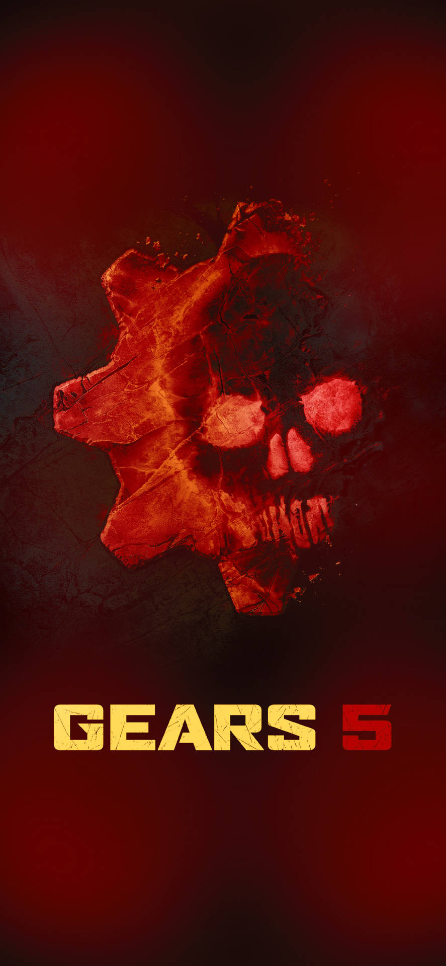 Red Skull With Cog Gears 5 Iphone Background