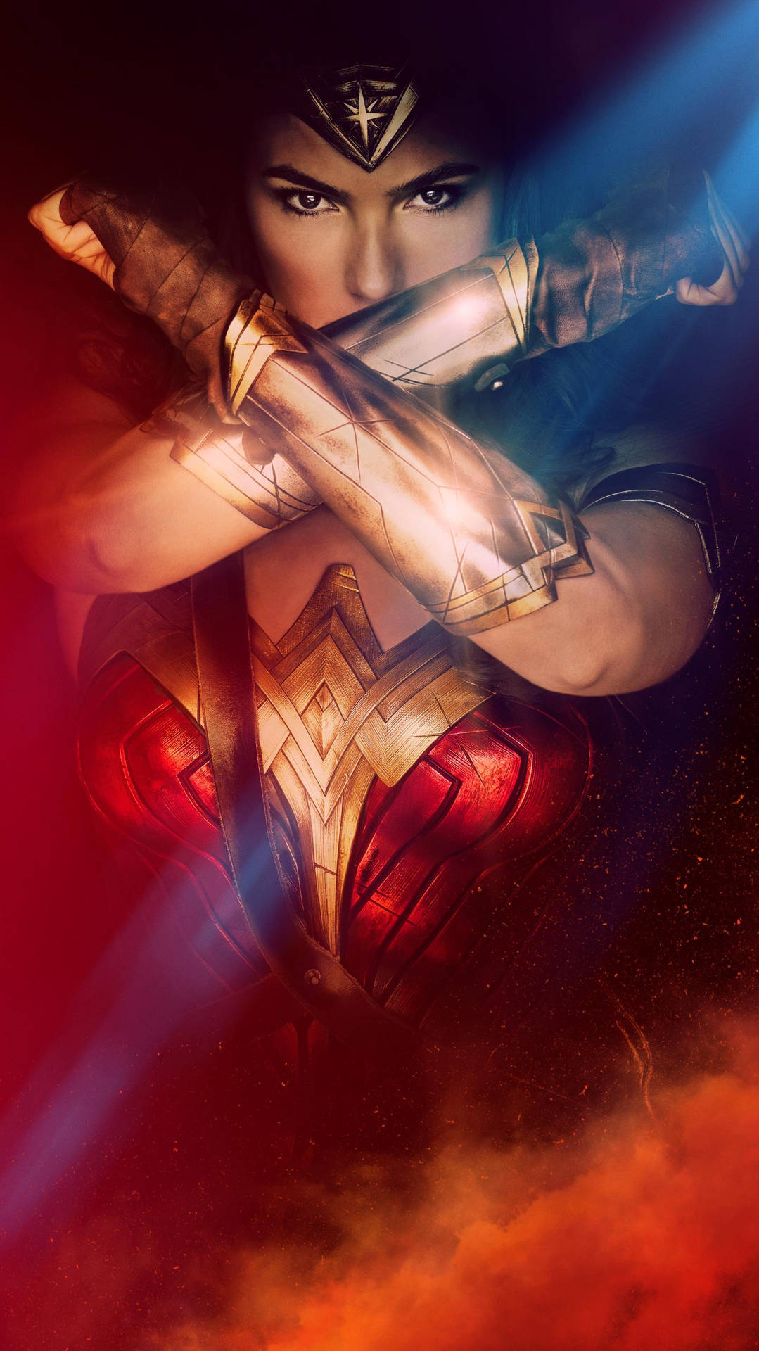 Red Smoky Wonder Woman Superhero Background