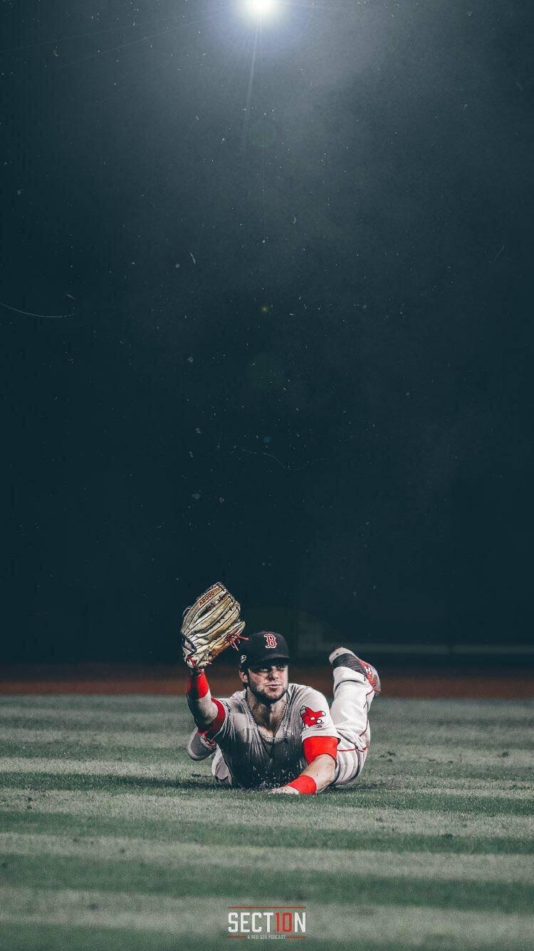 Red Sox Player Diving Forward
