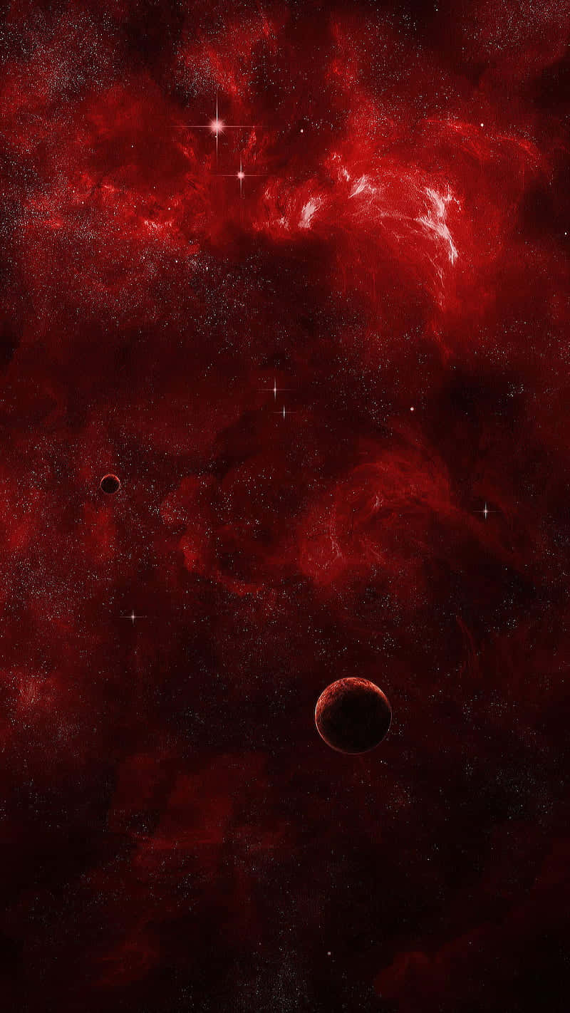 Red Space Planet Below Background