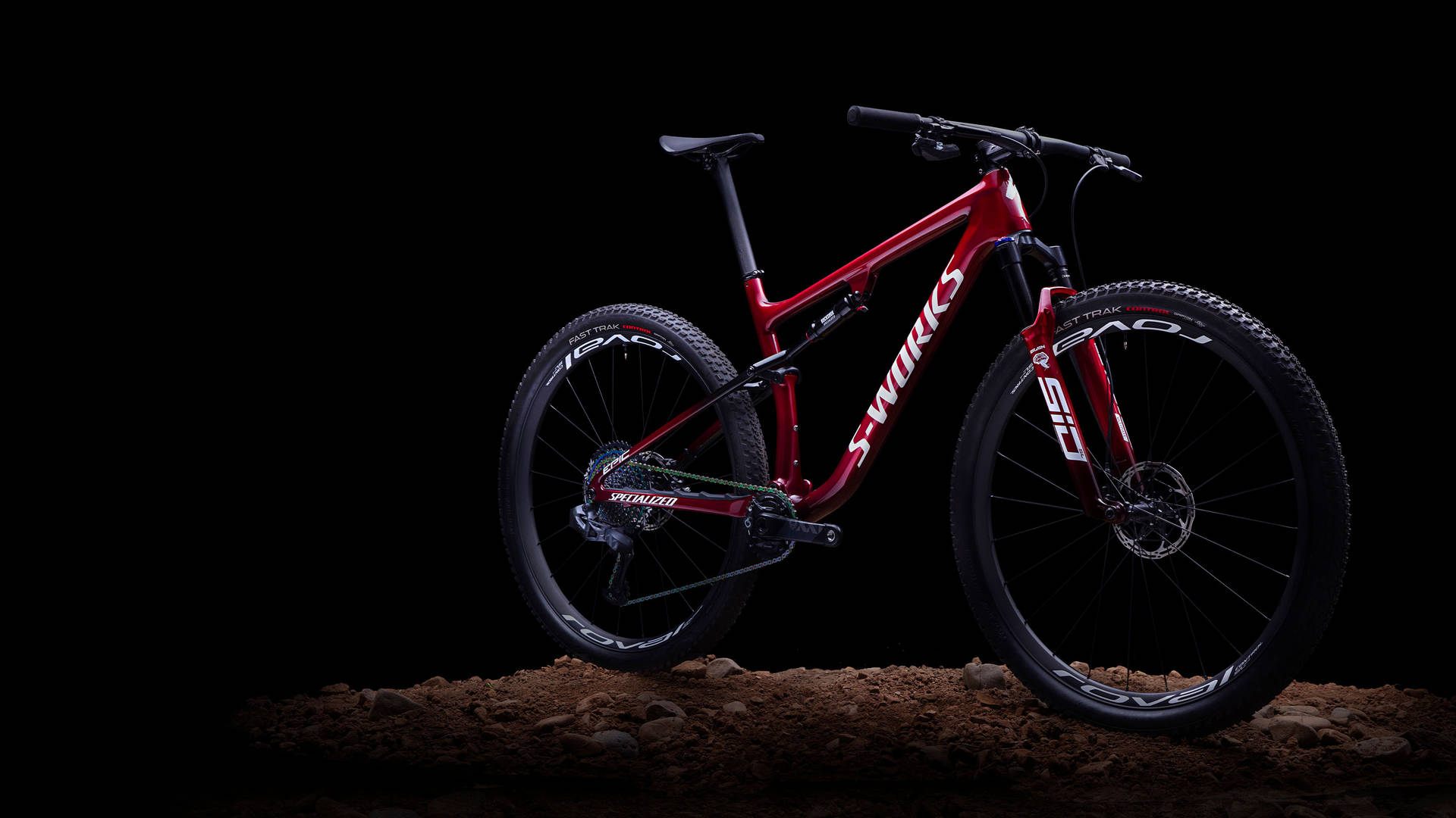 Red Specialized Bike In Darkness