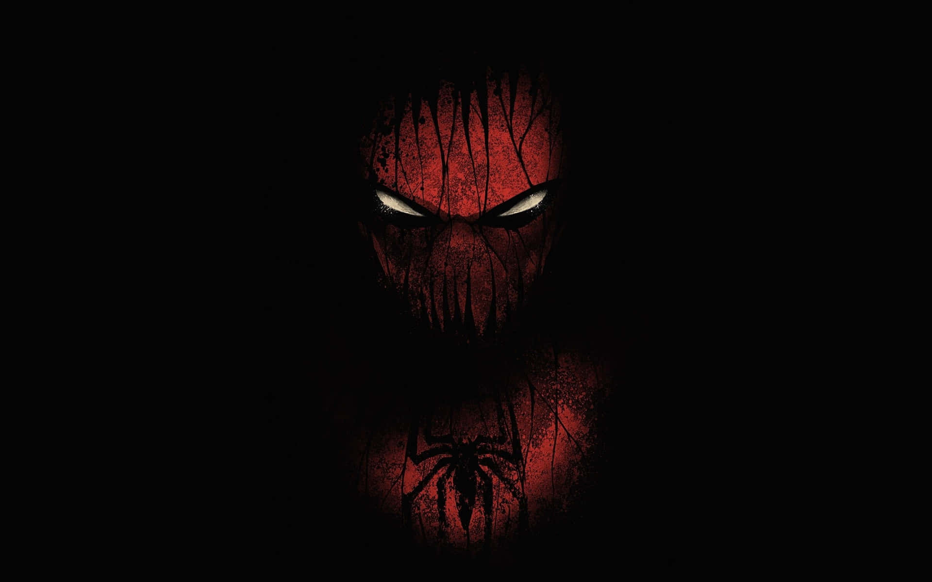 Red Spider Mask Dark Background Background