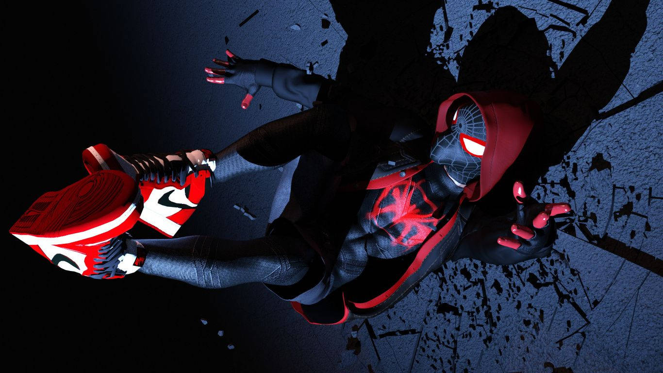 Red Spiderman 1366x768