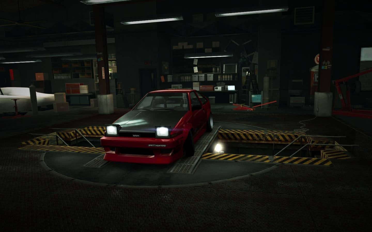 Red Sports Carin Garage N F S World Background