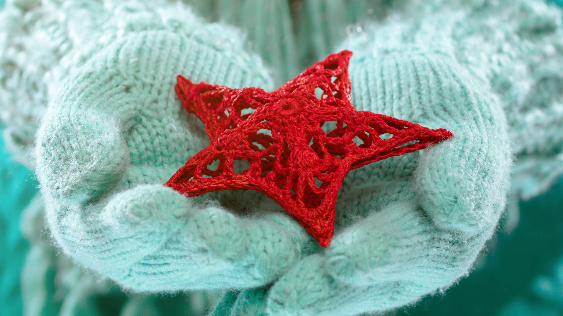Red Star Crochet Background