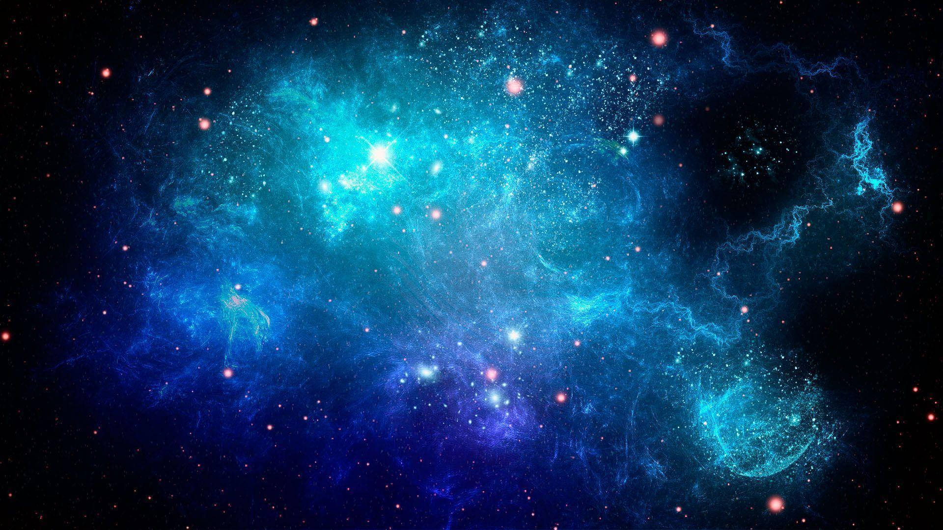 Red Stars Blue Stars Space Background