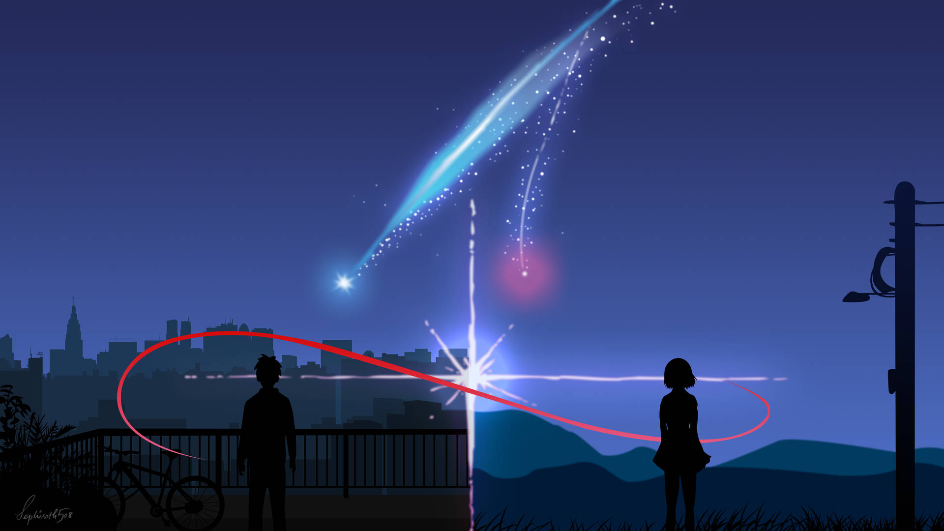 Red String Connection Your Name 4k