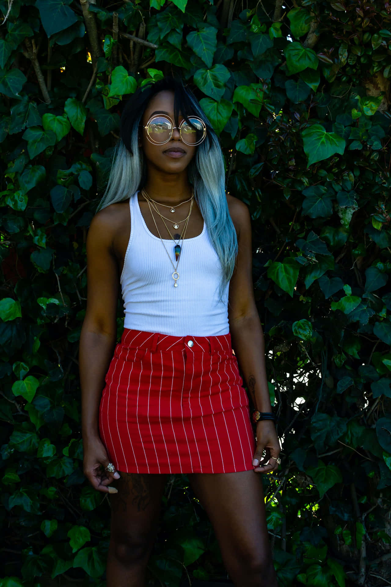 Red Striped Miniskirt