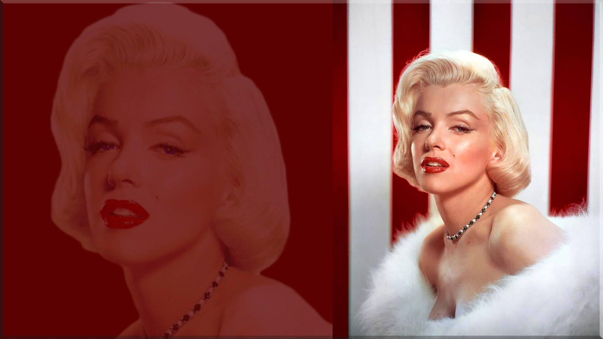 Red Stripes Marilyn Monroe Fanart Background