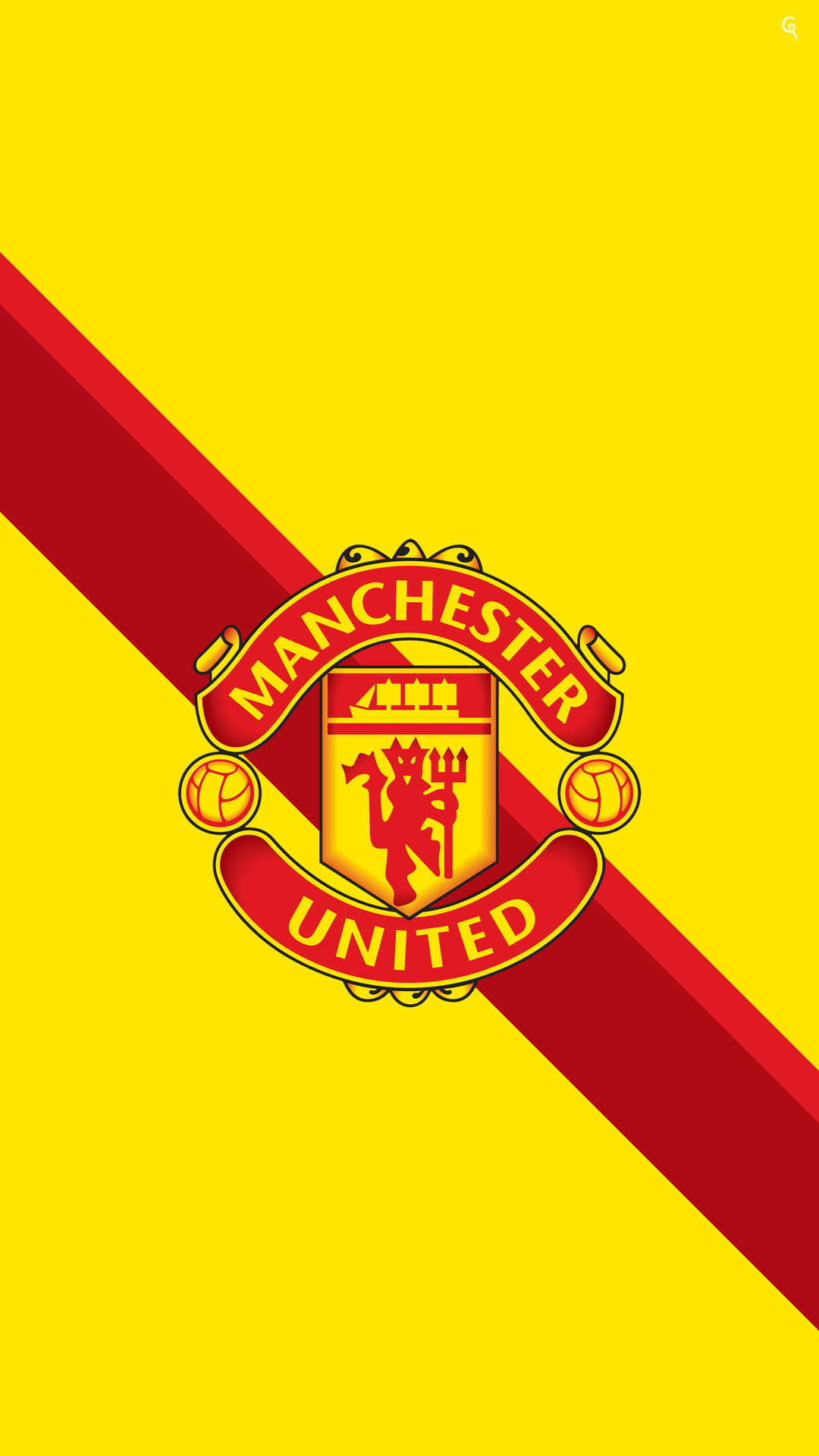 Red Stripes On Logo Of Manchester United Mobile Background