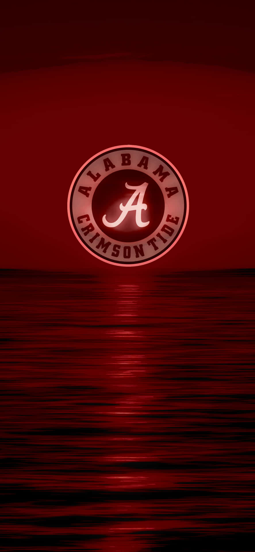 Red Sunset Alabama Football Logo Background