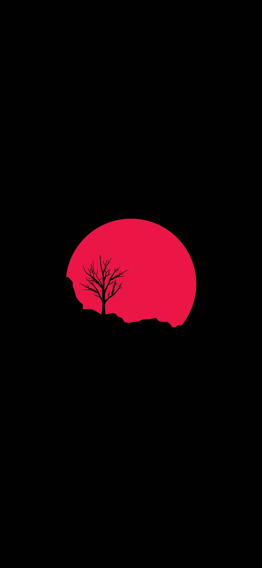 Red Sunset Minimal Dark Iphone Background
