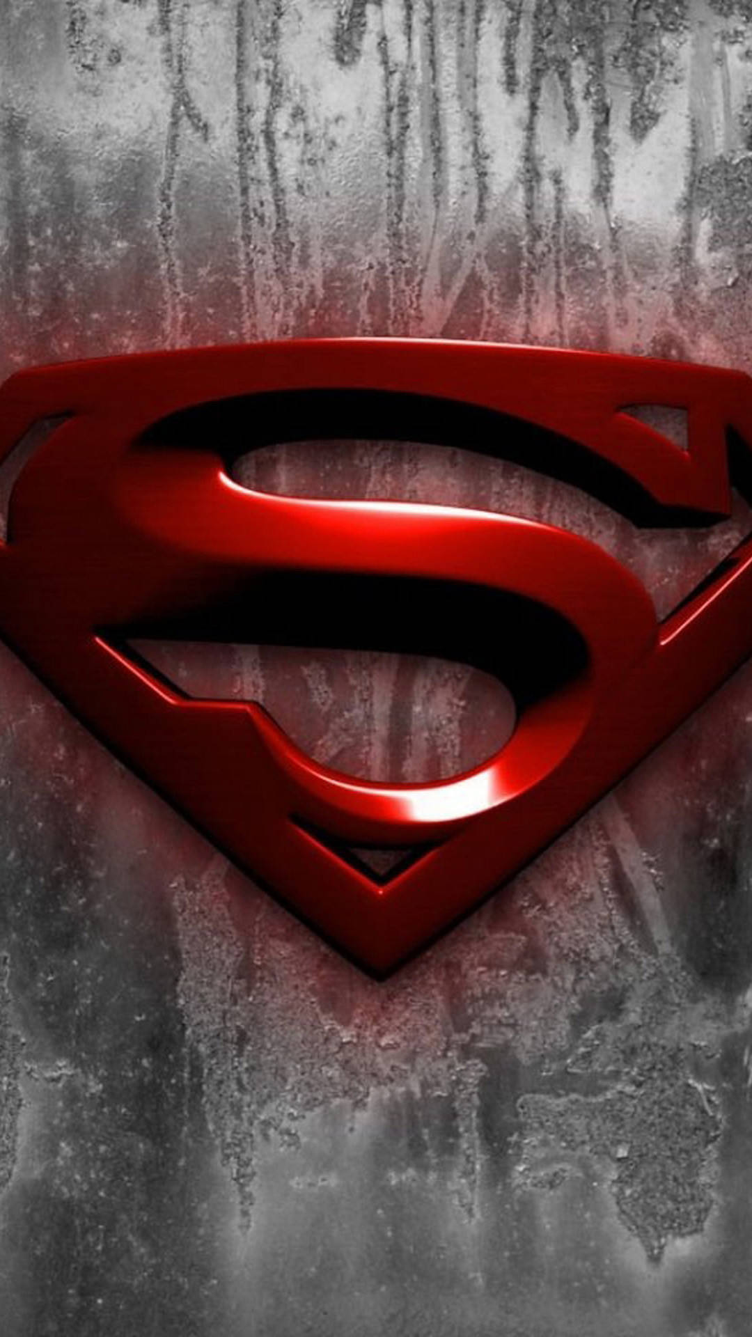 Red Superman Symbol Iphone Metallic Background