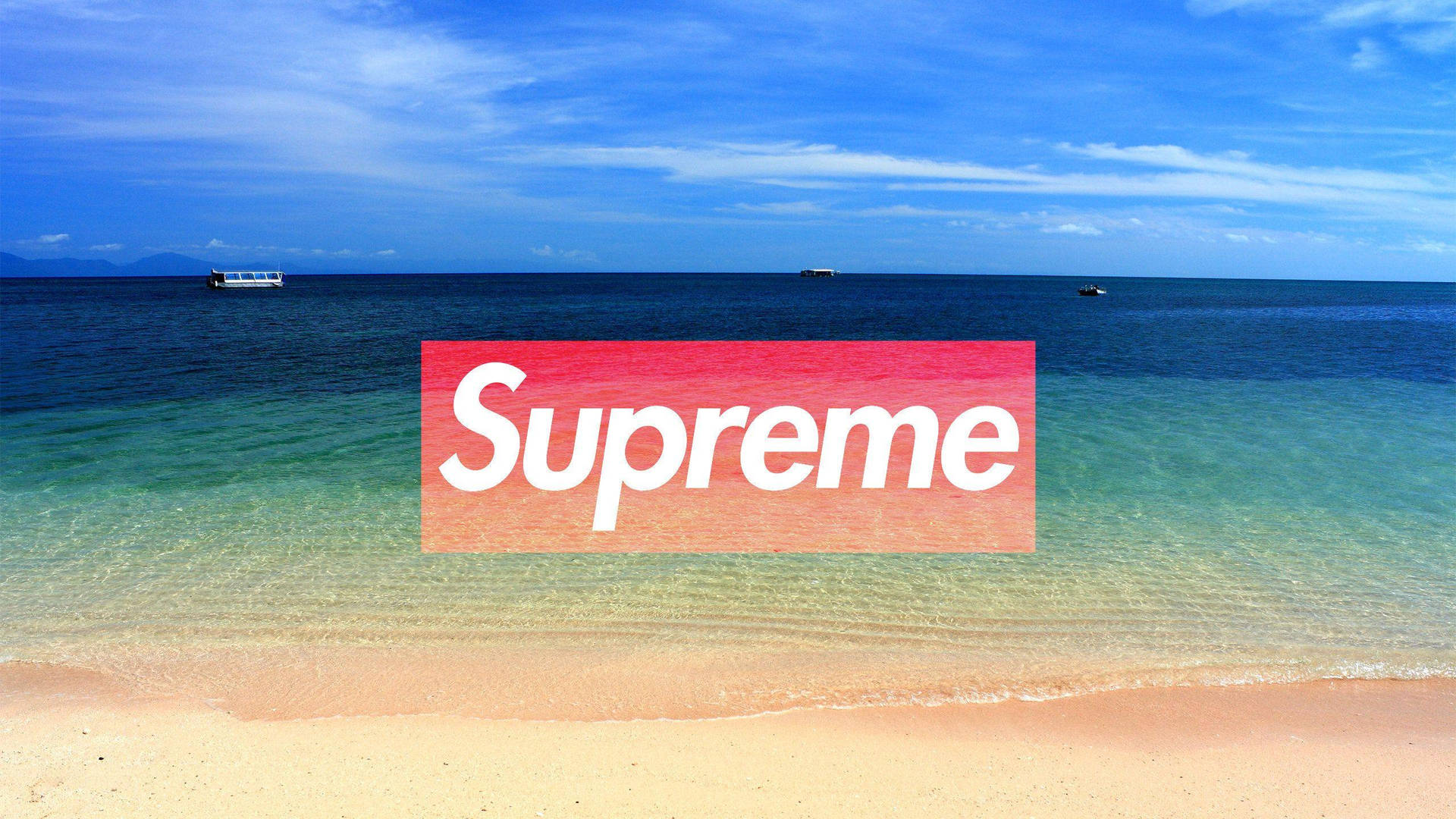 Red Supreme And Beach Background