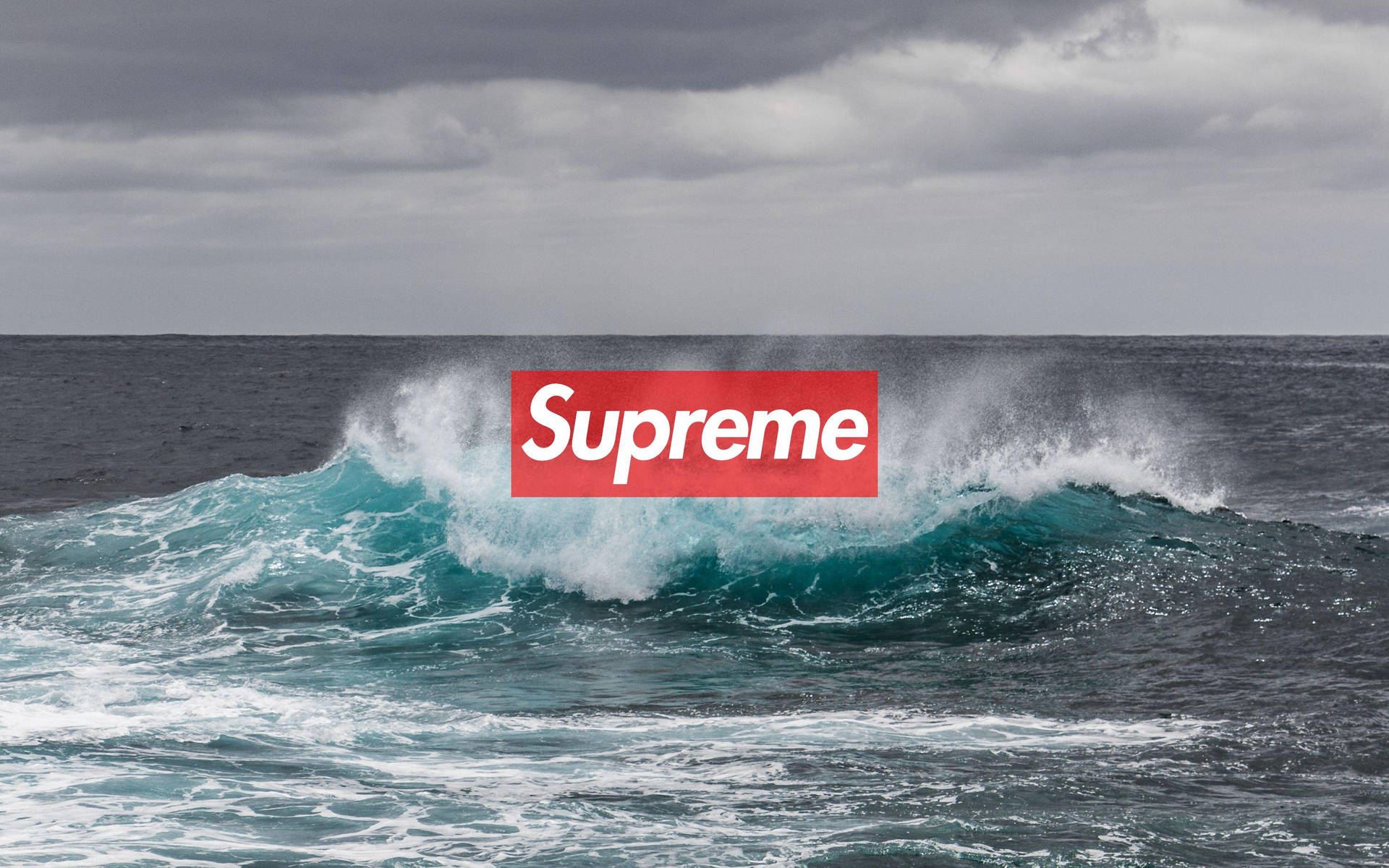Red Supreme And Crashing Waves Background