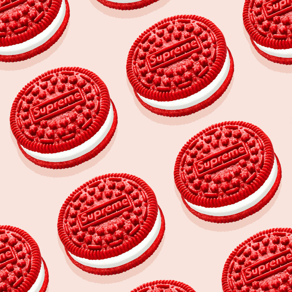 Red Supreme Cookies Background