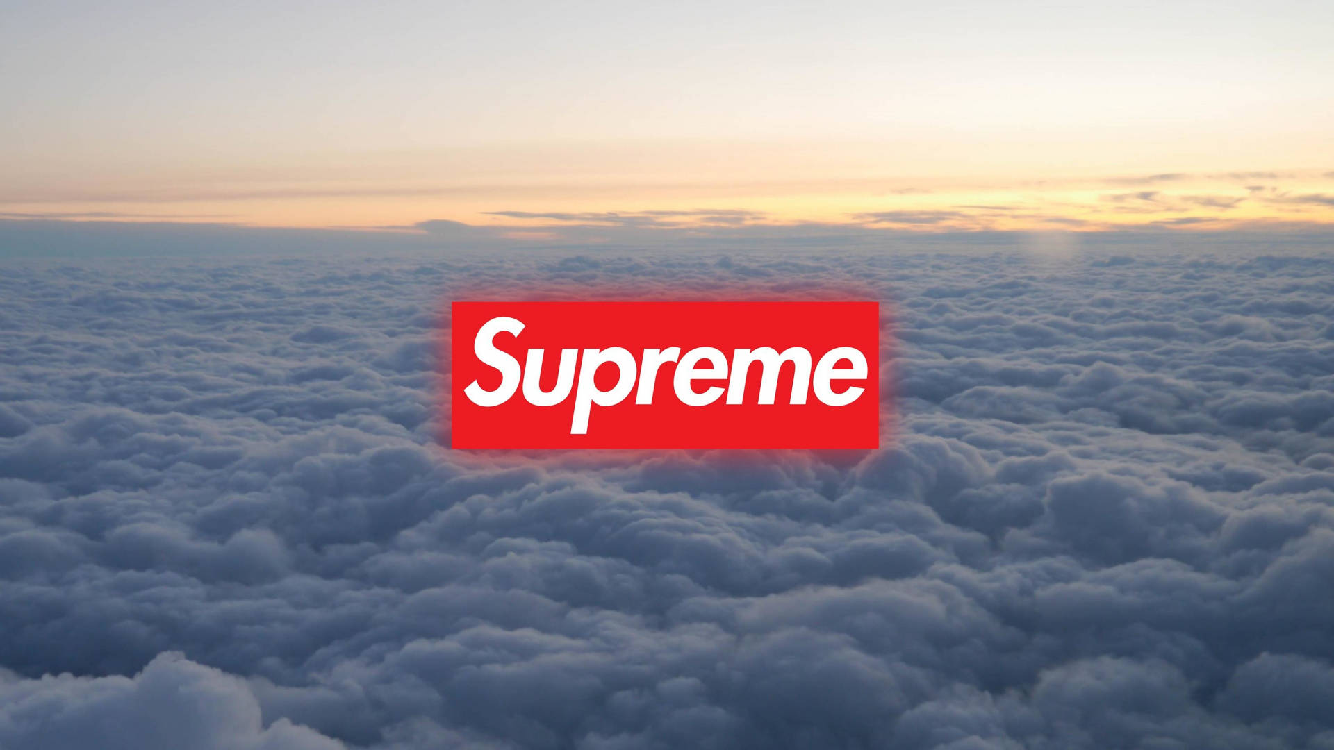 Red Supreme Logo On High Clouds Background