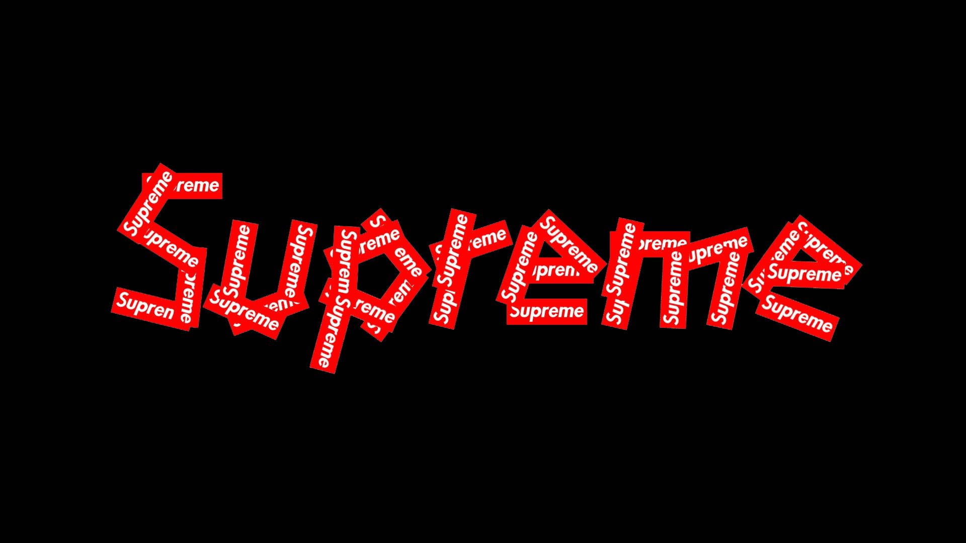 Red Supreme Logos On Black Background
