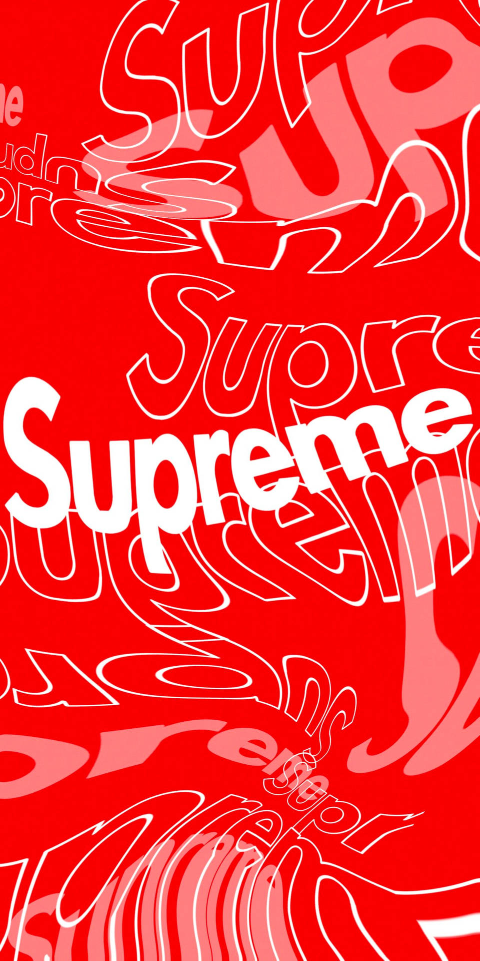 Red Supreme Wavy Fonts Background