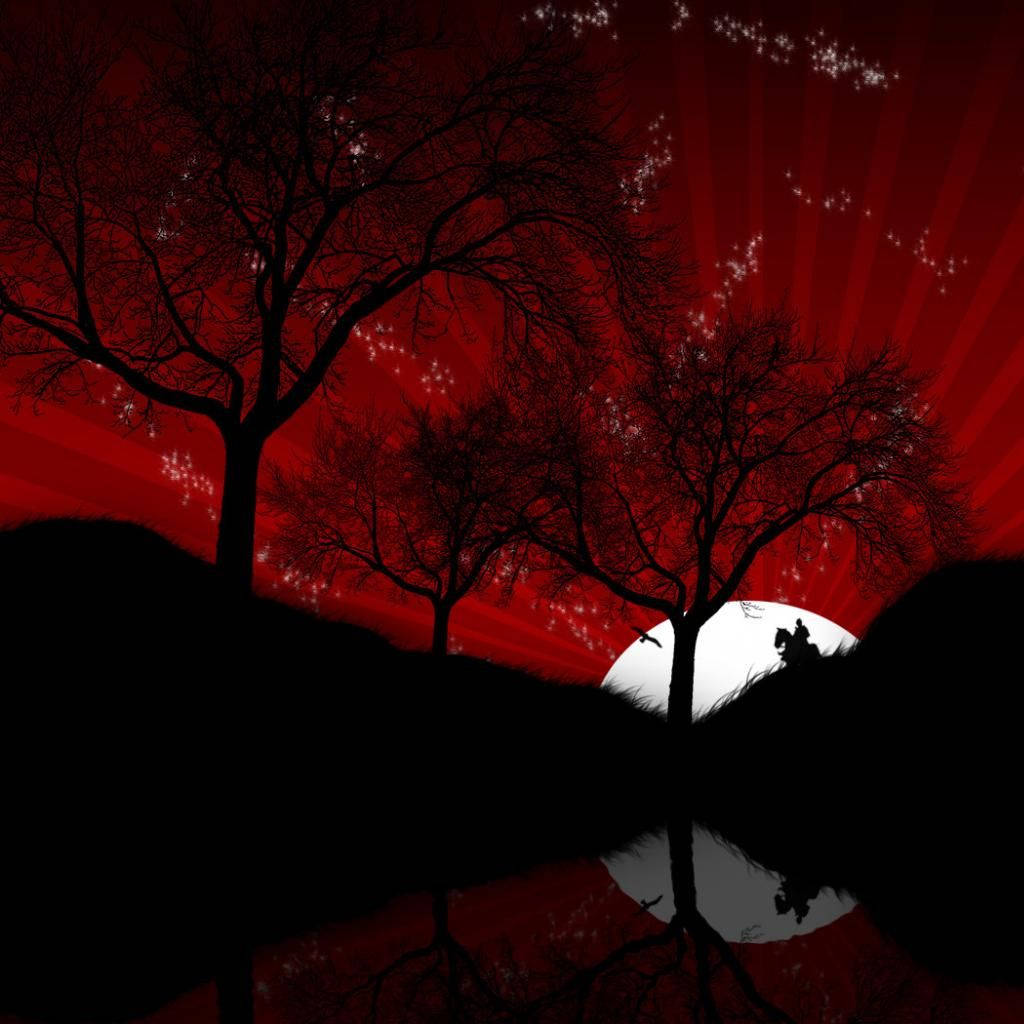 Red Surreal Art Ipad Mini Background