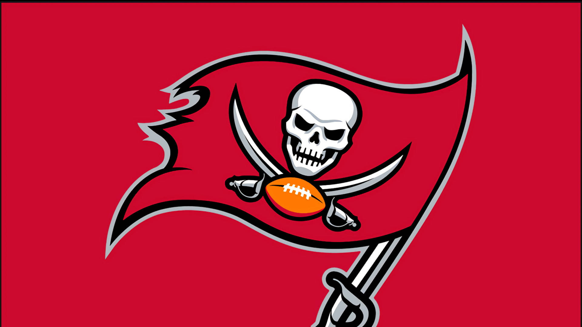 Red Tampa Bay Buccaneers Flag Logo Background