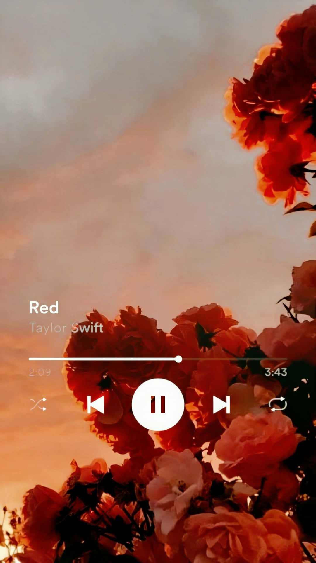 Red Taylors Version On Music Player Background