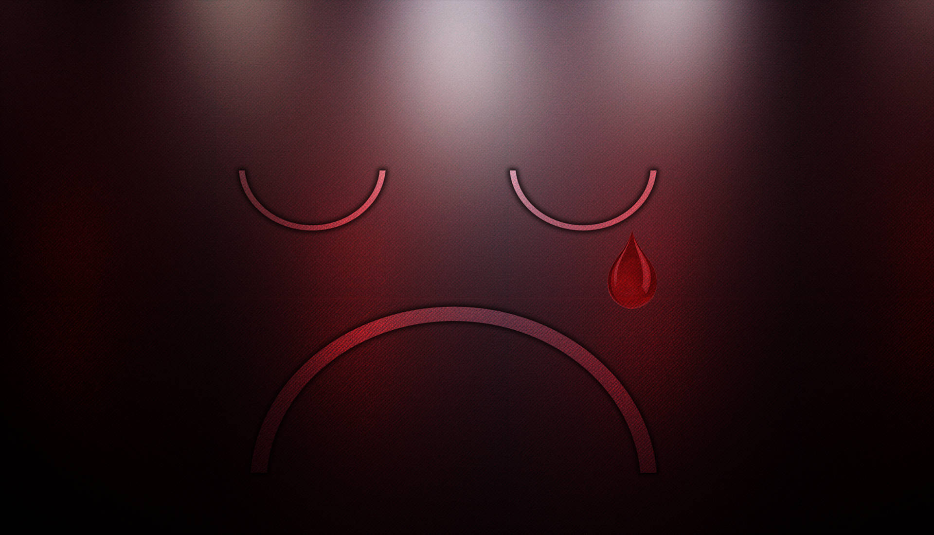 Red Tear Sad Aesthetic Emoji Background