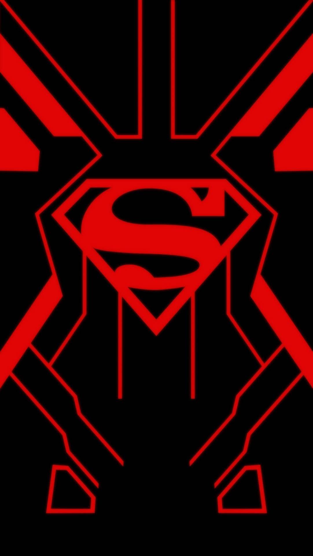 Red Techy Superman Symbol Iphone Background
